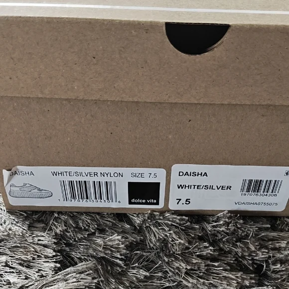 Dolce Vita White and Cream Platform Sneakers with Silver Accents - Picture 4 of 4